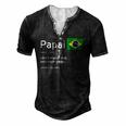This Definition Of Papai Brazilian Father Brazil Flag Classic Men's Henley T-Shirt Black
