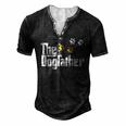 The Dogfather Dad Fathers Day Cute Idea Men's Henley T-Shirt Black