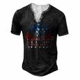 Eagle American Flag Vintage Independence Day 4Th Of July Usa Men's Henley T-Shirt Black
