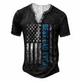 Fathers Day Best Dad Ever With Us American Flag V2 Men's Henley T-Shirt Black