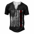 Mens Fathers Day Best Dad Ever Usa American Flag Men's Henley T-Shirt Black