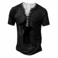 Fathers Day Gift Raised By A Hero Called Dad Fathers Day Design And Typography Men's Henley Button-Down 3D Print T-shirt Black