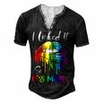 I Licked It So Its Mine Lesbian Gay Pride Lgbt Flag Men's Henley T-Shirt Black