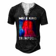 Mega King Usa Flag Proud Ultra Maga Trump 2024 Anti Biden Men's Henley T-Shirt Black