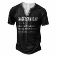 Mens Nigerian Dad Definition Nigerian Daddy Flag Men's Henley T-Shirt Black