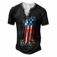 Number One Dad American Flag 4Th Of July Fathers Day Men's Henley T-Shirt Black
