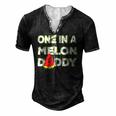 Mens One In A Melon Daddy Watermelon Dad Fathers Day Men's Henley T-Shirt Black