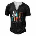 Peace Out First Grade Last Day Of School 2022 Graduation Men's Henley T-Shirt Black