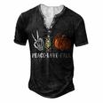 Peace Love Fall Peace Love Pumpkin Men's Henley Button-Down 3D Print T-shirt Black