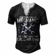 Mens Some People Call Me Mechanic The Most Important Call Me Dad V2 Men's Henley T-Shirt Black