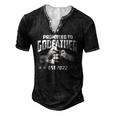 Promoted To Godfather 2022 For First Time Fathers New Dad Men's Henley T-Shirt Black