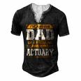 Proud Dad Of Awesome Actuary Fathers Day Men's Henley T-Shirt Black