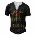 Vingtage Best Dad Ever Fathers Day T Shirts Men's Henley Button-Down 3D Print T-shirt Black