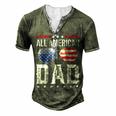 All American Dad 4Th Of July Us Patriotic Pride V2 Men's Henley T-Shirt Green