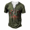 American Tree 4Th Of July Usa Flag Hearts Roots Patriotic Men's Henley T-Shirt Green