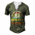 Awesome Dads Have Beards And Tattoo Men's Henley T-Shirt Green