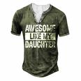 Awesome Like My Daughter Fathers Day V2 Men's Henley T-Shirt Green