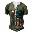 Best Dog Dad Ever Cute Fathers Day 4Th Of July Men's Henley T-Shirt Green