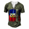 Best Haitian Dad Ever Haiti Daddy Fathers Day Men's Henley Button-Down 3D Print T-shirt Green