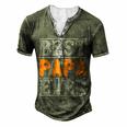 Best Papa Ever 2 Papa T-Shirt Fathers Day Gift Men's Henley Button-Down 3D Print T-shirt Green