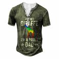 Mens You Bet Giraffe Im A Proud Dad Lgbt Rainbow Men's Henley T-Shirt Green