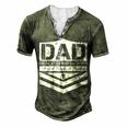 Dad Dedicated And Devoted Happy Fathers Day Men's Henley T-Shirt Green