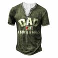 Dad Of One Boy And Two Girls Men's Henley Button-Down 3D Print T-shirt Green