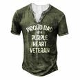 Dad Of Purple Heart Veteran Proud Military Family Men's Henley T-Shirt Green