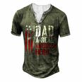 Mens Dad A Real American Hero Daddy Gun Rights Ar-15 4Th Of July Men's Henley T-Shirt Green