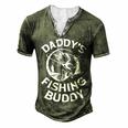 Mens Daddys Fishing Buddy Young Fishing Man For Boys Kids Men's Henley T-Shirt Green