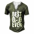Mens Dads Birthday Fathers Day Best Dad Ever Men's Henley T-Shirt Green