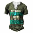 Dedushka Grandpa Fishing My Favorite Fishing Buddy Calls Me Dedushka Men's Henley T-Shirt Green