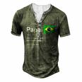 This Definition Of Papai Brazilian Father Brazil Flag Classic Men's Henley T-Shirt Green