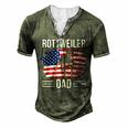 Dog Owner Us Flag 4Th Of July Fathers Day Rottweiler Dad Men's Henley T-Shirt Green