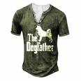 The Dogfather Akita Dog Silhouette Idea Classic Men's Henley T-Shirt Green