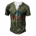 Eagle American Flag Vintage Independence Day 4Th Of July Usa Men's Henley T-Shirt Green