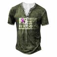 Epilepsy Warrior Purple American Flag Awareness Ribbon Men's Henley T-Shirt Green