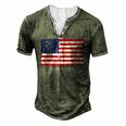 Established 1776 Usa July 4Th Us Flag America Men's Henley T-Shirt Green