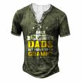 Family 365 The Greatest Dads Get Promoted To Grampy Grandpa Men's Henley T-Shirt Green