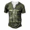Father Grandpa I Am A Proud Dad Of A Freaking Awesome Daughter406 Family Dad Men's Henley Button-Down 3D Print T-shirt Green