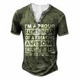 Father Grandpa Im A Proud In Law Of A Freaking Awesome Daughter In Law386 Family Dad Men's Henley Button-Down 3D Print T-shirt Green