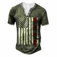 Mens Fathers Day Best Dad Ever Usa American Flag Men's Henley T-Shirt Green
