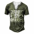 Mens Fathers Day From Grandkids Dad Grandpa Great Grandpa Men's Henley T-Shirt Green