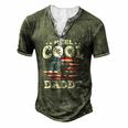 Mens For Fathers Day Tee Fishing Reel Cool Daddy Men's Henley T-Shirt Green