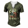 Mens For Fathers Day Tee Fishing Reel Cool Father Men's Henley T-Shirt Green