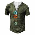 Four Elements Air Earth Fire Water Ancient Alchemy Symbols Men's Henley T-Shirt Green