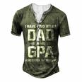 G Pa Grandpa I Have Two Titles Dad And G Pa Men's Henley T-Shirt Green