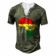 Ghana Ghanaian Africa Map Flag Pride Football Soccer Jersey Men's Henley T-Shirt Green