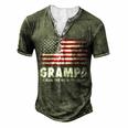 Grampa The Man Myth Legend Fathers Day 4Th Of July Grandpa Men's Henley T-Shirt Green