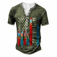 Happy 4Th Of July American Flag Fireworks Patriotic Outfits Men's Henley T-Shirt Green